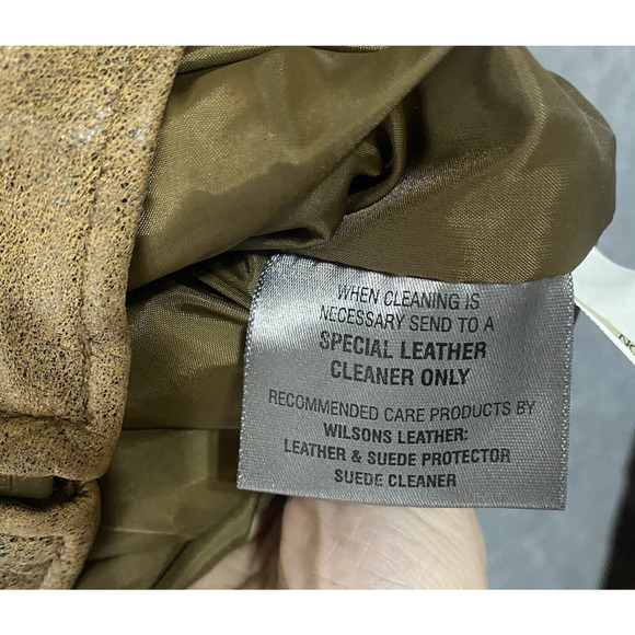 Vtg Wilsons Leather Motorcycle Bomber‎ Jacket Mens Sz L Cognac Brown 80's - Picture 7 of 16